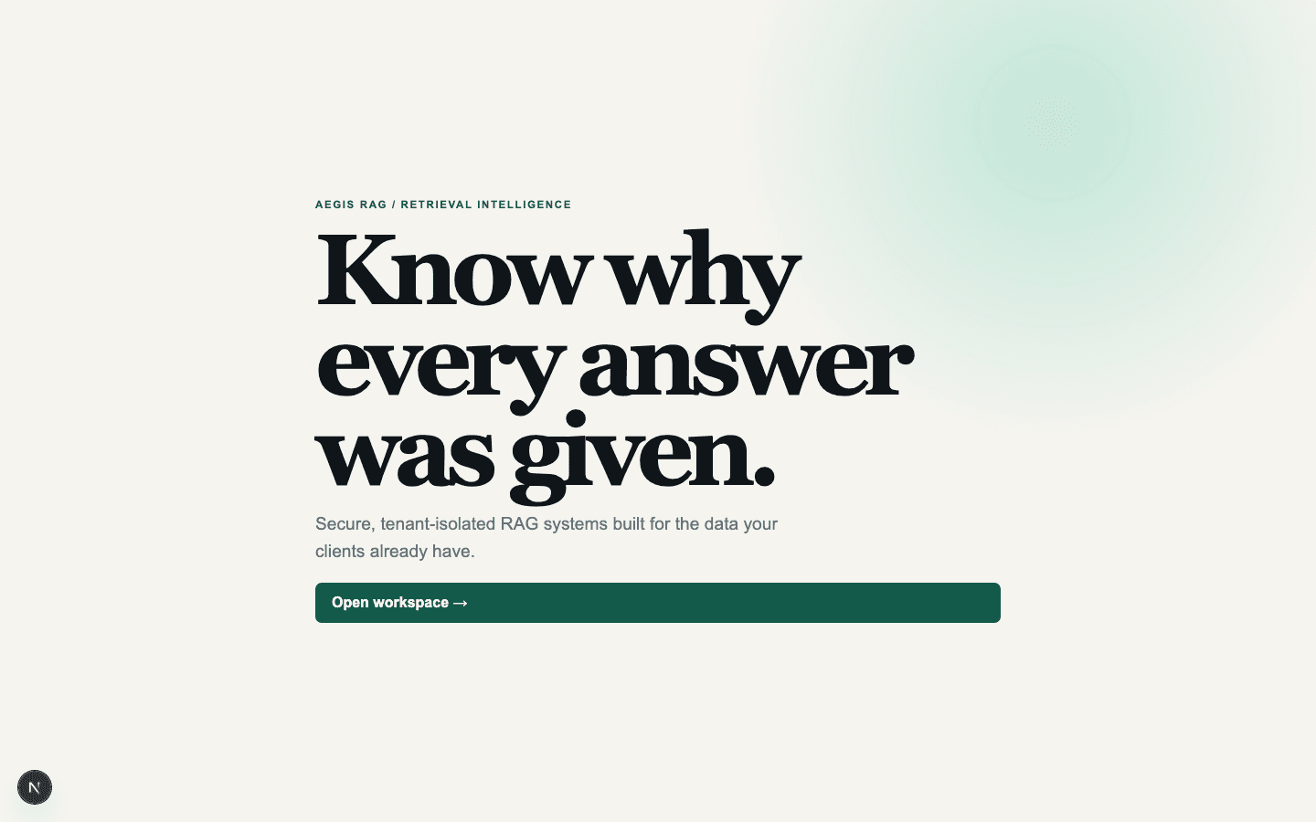 Aegis RAG — Multi-Tenant Knowledge Platform interface